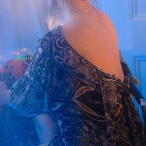 Thomas Wylde Sheer Silk Psychedelic Blouse